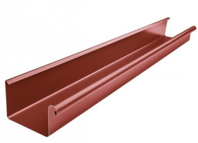 Žlab pozinkovaný hranatý ocelově červený 400 mm, délka 6 m  (505348)