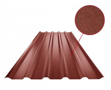 Plech trapézový ocelově červený RAL 3009, TR35A - střešní 0,55mm matný  (63252)